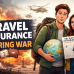 Travel Insurance During War: How to Stay Protected in High-Risk Areas 2 Couple holding globe and documents.